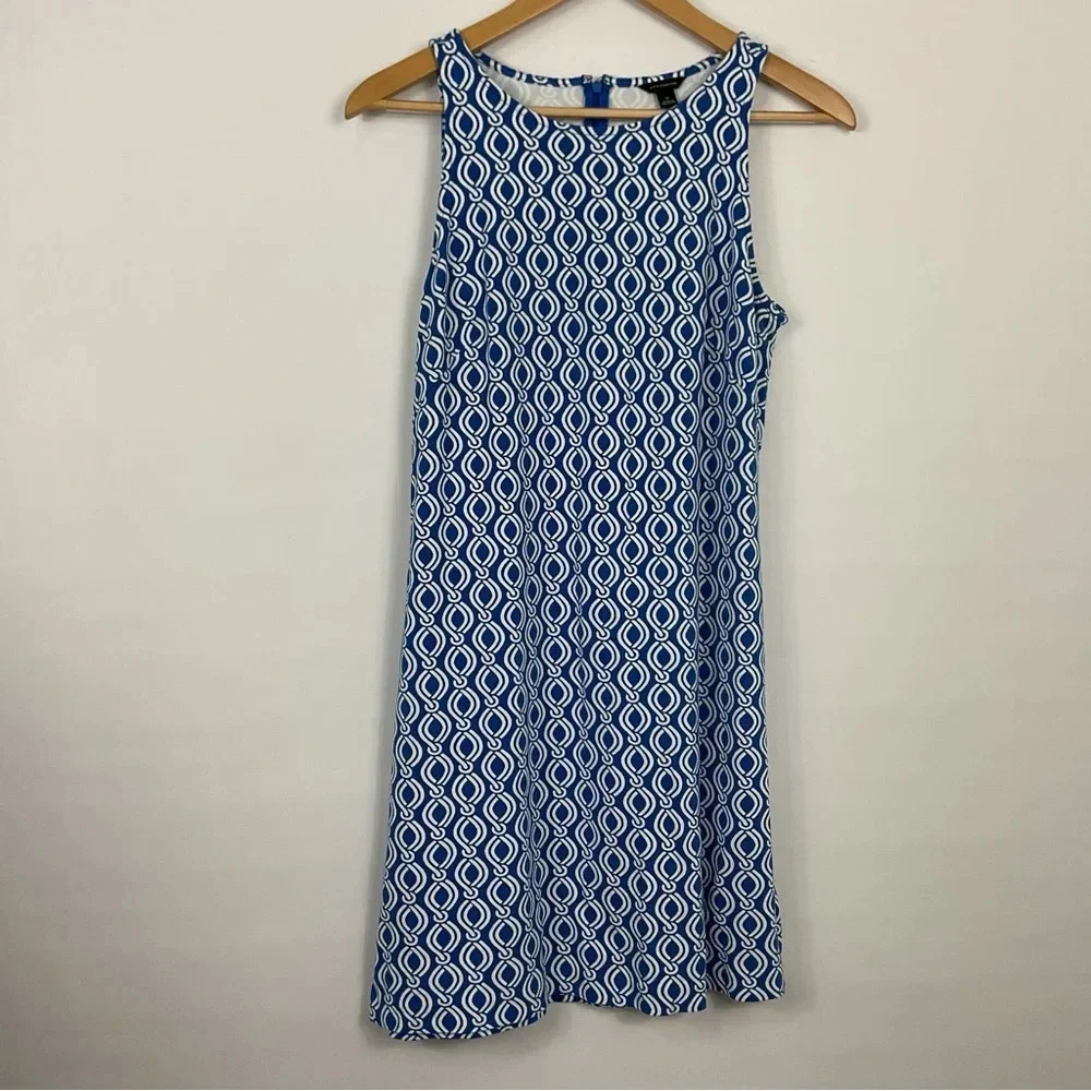 Ann Taylor Chain Print Sleeveless Dress Womens Size Small